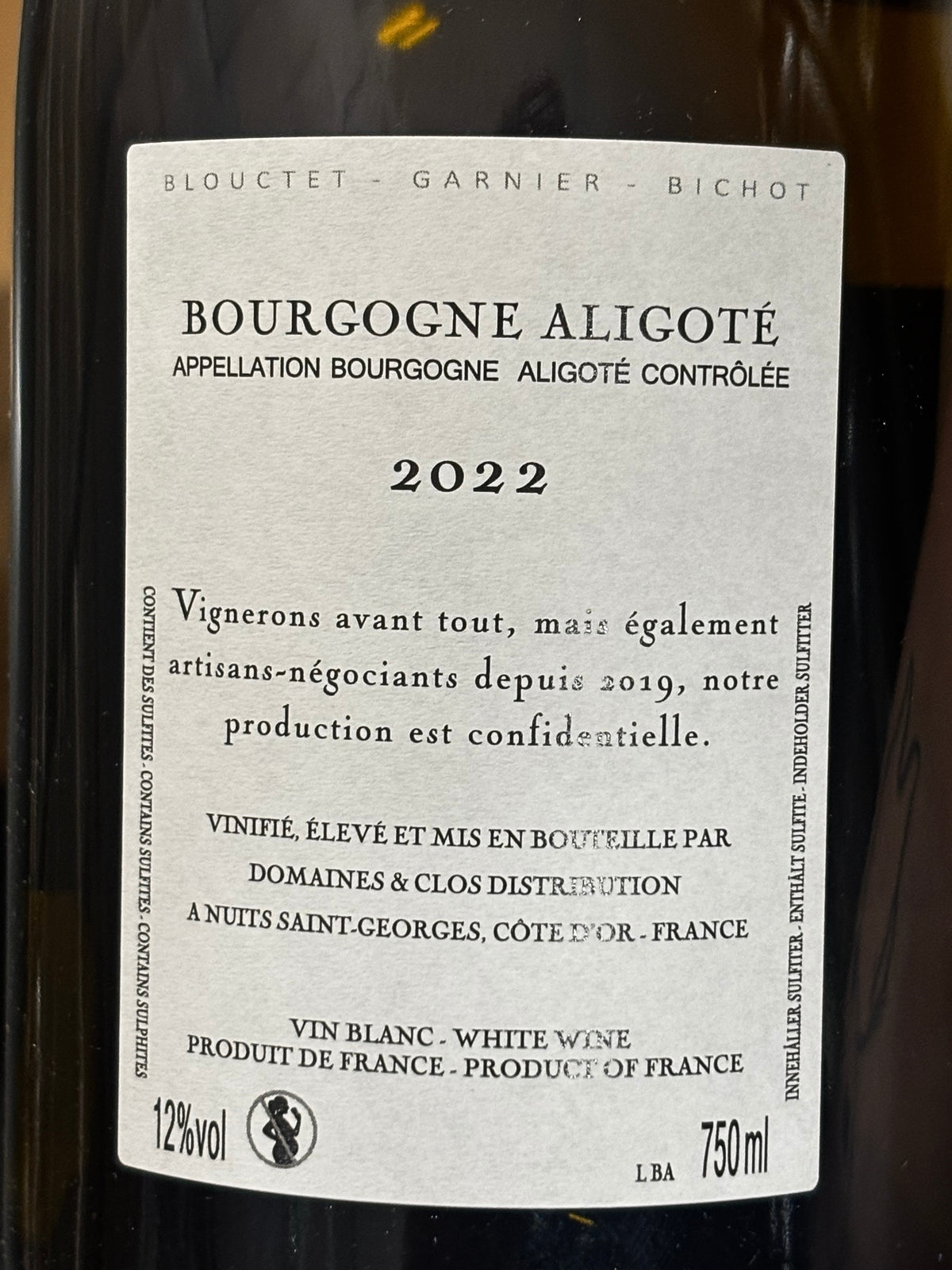 "Bourgogne Aligoté" 2022