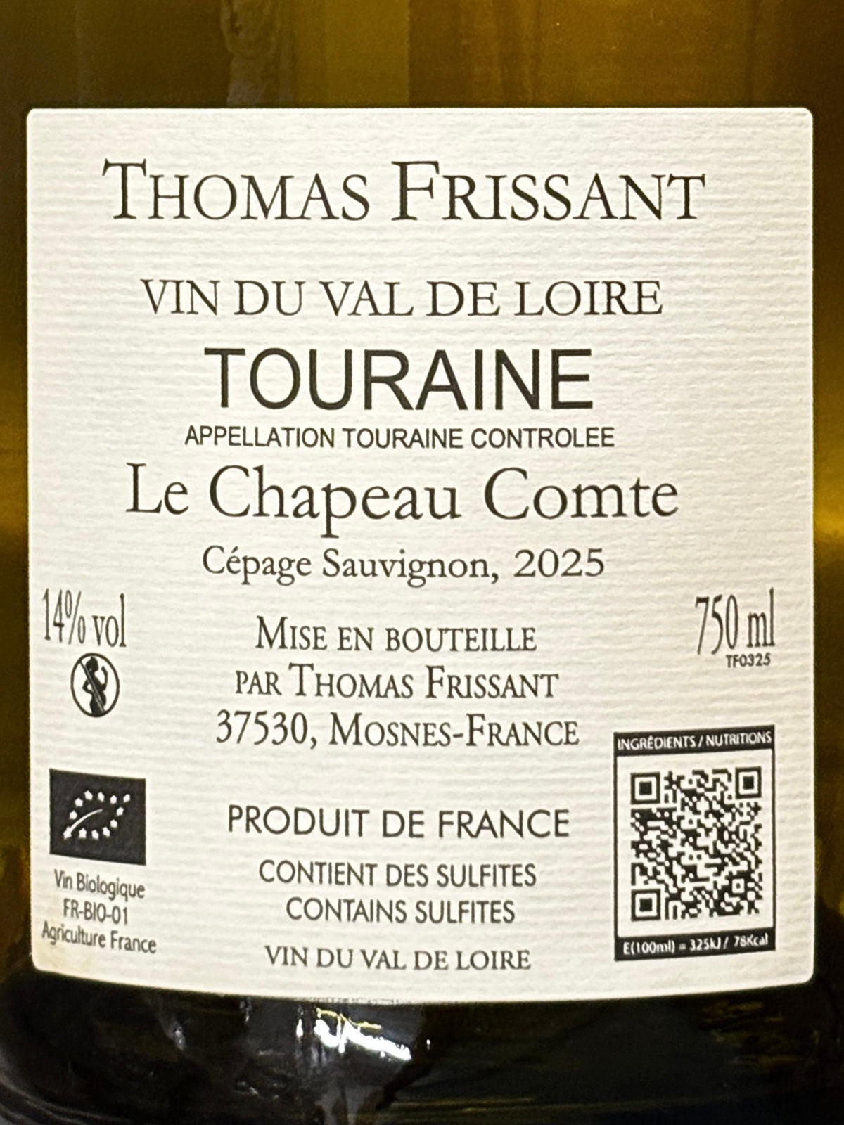 "Le Chapeau Comte" 2025 AOC Touraine