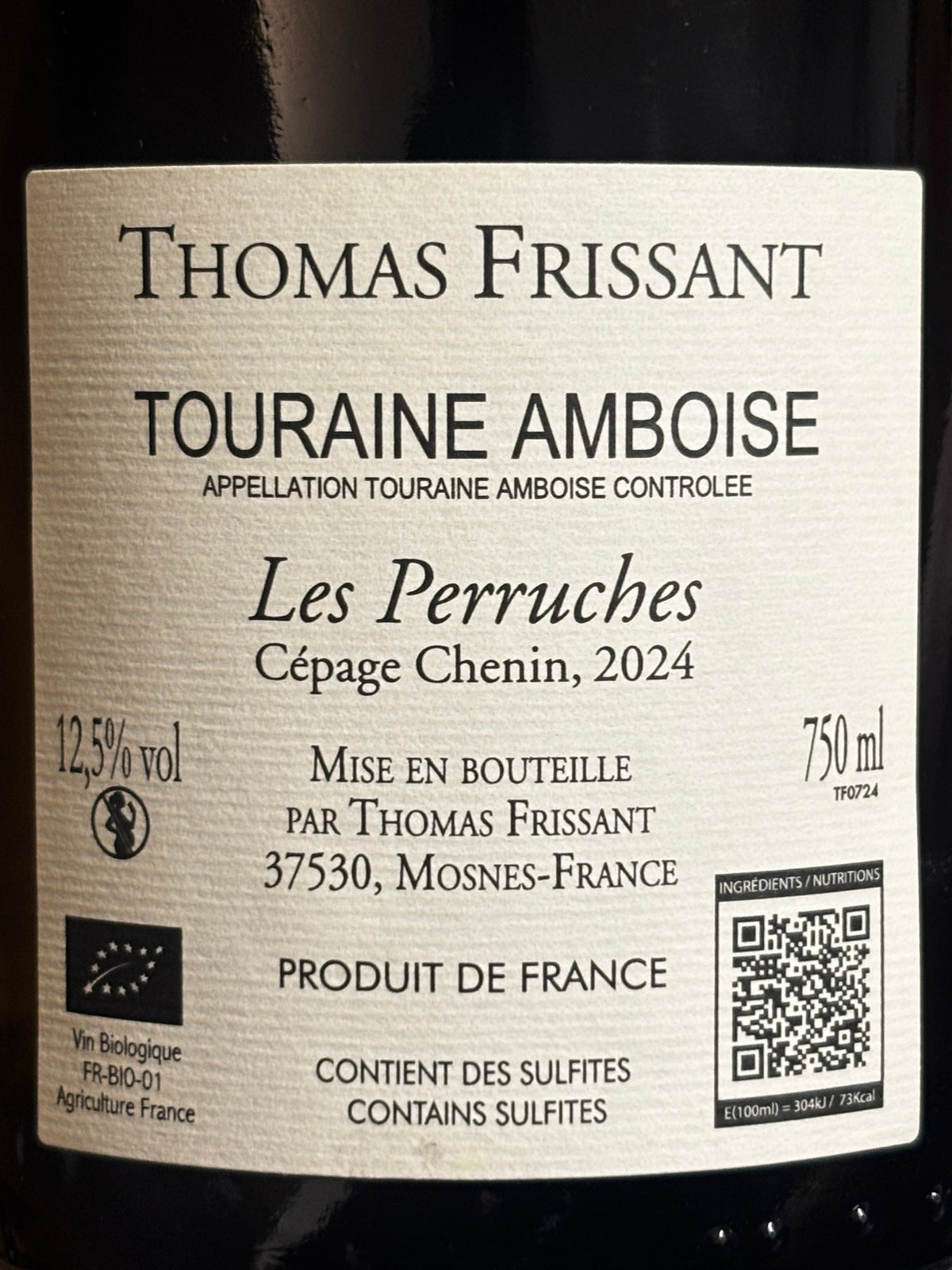 "Les Perruches" 2023 AOC Touraine-Amboise