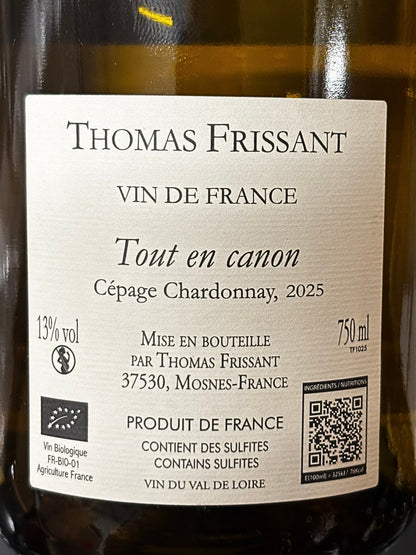 "Tout en Canon" Chardonnay - VdF 2025